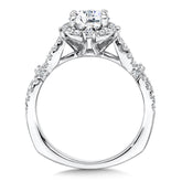 Floral Shape Halo Diamond Engagement Ring